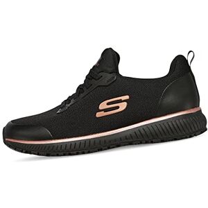 Skechers Mujer Squad Sr Trainers, Black Flat Knit /Rose Gold Trim, 37 EU Skechers Mujer Squad Sr Trainers, Black Flat Knit /Rose Gold Trim, 37 EU