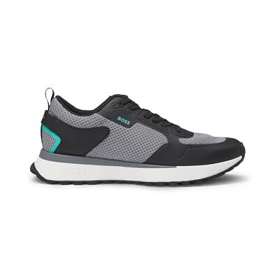 Boss Hombres Jonah Runn Zapatillas en Mezcla de Materiales con Malla y Logotipos, Gris Multicolor, 48 EU Boss Hombres Jonah Runn Zapatillas en Mezcla de Materiales con Malla y Logotipos, Gris Multicolor, 48 EU