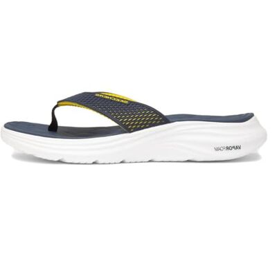 Skechers Sandalia de espuma Vapor SaytoVAPOR para hombre, Navy Kpu Yellow Trim, 42 EU Skechers Sandalia de espuma Vapor SaytoVAPOR para hombre, Navy Kpu Yellow Trim, 42 EU