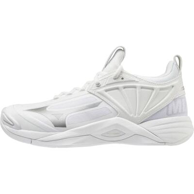 Mizuno Women's Wave Momentum 2, Zapatillas de vóleibol Mujer, Blanco y Plateado, 44.5 EU Mizuno Women's Wave Momentum 2, Zapatillas de vóleibol Mujer, Blanco y Plateado, 44.5 EU