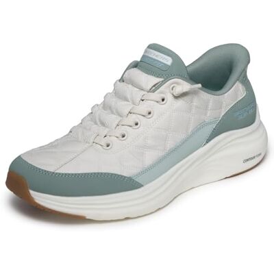 Skechers Contour Foam Natural EaseSneaker para Mujer, Malla blanquecina con Ribete de Cuero Duraleather, 37.5 EU Skechers Contour Foam Natural EaseSneaker para Mujer, Malla blanquecina con Ribete de Cuero Duraleather, 37.5 EU