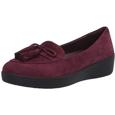 FITFLOP Tassel Bow TM Sneakerloafer Deep Plum Women 3 FITFLOP Tassel Bow TM Sneakerloafer Deep Plum Women 3