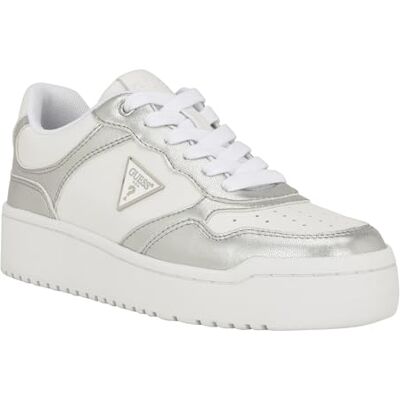 GUESS Tenis Miram para Mujer, Blanco/Plateado Multi 142, 40 EU GUESS Tenis Miram para Mujer, Blanco/Plateado Multi 142, 40 EU