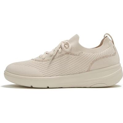 Fitflop Super-Q Tenis de Punto con Cordones para Mujer, Color Beige París, Talla 4.5, Beige París, 37.5 EU Fitflop Super-Q Tenis de Punto con Cordones para Mujer, Color Beige París, Talla 4.5, Beige París, 37.5 EU