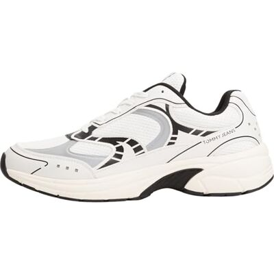 Tommy Jeans Tommy Hilfiger Runner Sneaker Hombre Archive '25 Calzado Deportivo, Negro (Black), 45 Tommy Jeans Tommy Hilfiger Runner Sneaker Hombre Archive '25 Calzado Deportivo, Negro (Black), 45
