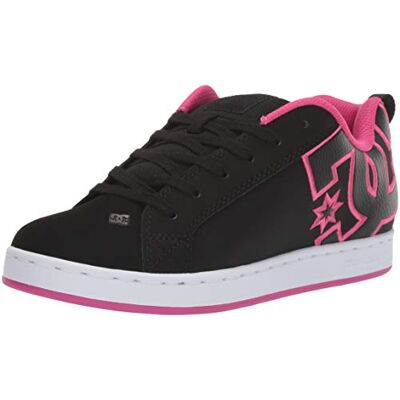 DC Shoes Court Graffik Zapatos de Skate, Mujer, Multicolor (Black/Pink Stencil), 37 EU DC Shoes Court Graffik Zapatos de Skate, Mujer, Multicolor (Black/Pink Stencil), 37 EU