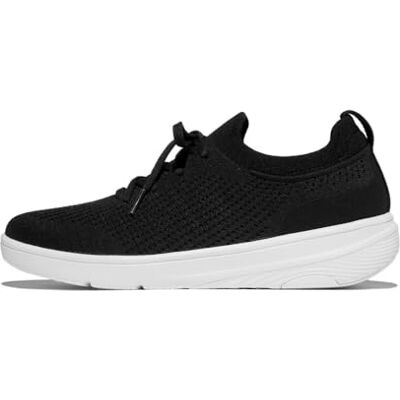 Fitflop Tenis de Punto Super-Q sin Cordones para Mujer, Black, 40 EU Fitflop Tenis de Punto Super-Q sin Cordones para Mujer, Black, 40 EU