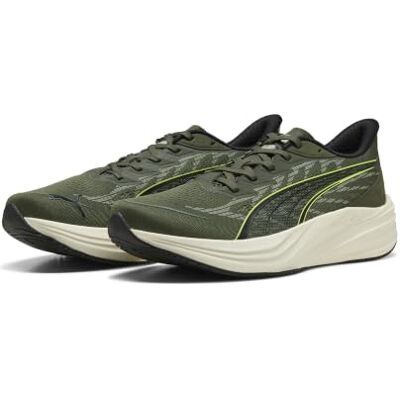 PUMA Zapatillas de Running Darter Pro 2 Unisex 42, Moss Veil Soft Grass Warm White Black Lime Squeeze Green PUMA Zapatillas de Running Darter Pro 2 Unisex 42, Moss Veil Soft Grass Warm White Black Lime Squeeze Green