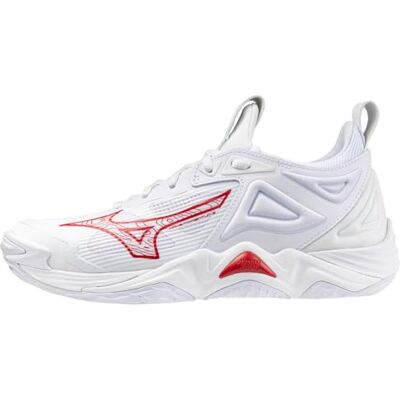 Mizuno Wave Stealth WOS Tenis de Gimnasia para Mujer, Talla 13, Blanco y Rojo, 8 US Mizuno Wave Stealth WOS Tenis de Gimnasia para Mujer, Talla 13, Blanco y Rojo, 8 US
