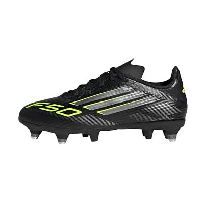 Adidas F50 League Soft Ground Football Boots Kids, Botas de fútbol Unisex niños, Core Black/Iron Met./Lucid Lemon, 30 1/2 EU Adidas F50 League Soft Ground Football Boots Kids, Botas de fútbol Unisex niños, Core Black/Iron Met./Lucid Lemon, 30 1/2 EU