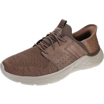 Skechers Garner Newick Zapatos sin Cordones para Hombre, Tela sintética marrón Oscuro, 41.5 EU Skechers Garner Newick Zapatos sin Cordones para Hombre, Tela sintética marrón Oscuro, 41.5 EU