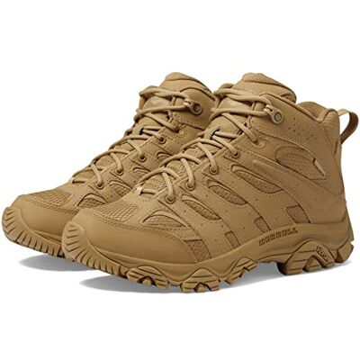 Merrell Moab 3 Botas tácticas Impermeables para Hombre, Cuero Recubierto y Malla Superior, Zapatos Militares de Trabajo para Senderismo, Marrón (Dark Coyote), 46.5 EU Merrell Moab 3 Botas tácticas Impermeables para Hombre, Cuero Recubierto y Malla Superior, Zapatos Militares de Trabajo para Senderismo, Marrón (Dark Coyote), 46.5 EU