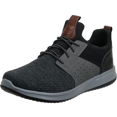 Zapatillas Skechers para hombre Delson-Camden - Ajuste clásico - Negro/Gris - 13 Ancho Zapatillas Skechers para hombre Delson-Camden - Ajuste clásico - Negro/Gris - 13 Ancho