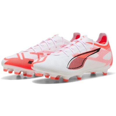PUMA Ultra 5 Pro FG/AG, Zapatillas de fútbol Unisexo, White- Black-Glowing Red, PUMA Ultra 5 Pro FG/AG, Zapatillas de fútbol Unisexo, White- Black-Glowing Red,