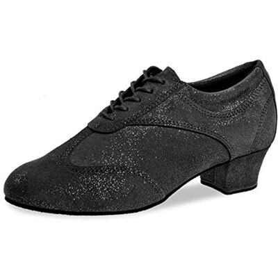 Diamant Señoras Zapatos de Baile Trainer Ante Brillo Negro y Plateado 3,7 cm Cuban Tacon Special Edition Talla: UK 5 Diamant Señoras Zapatos de Baile Trainer Ante Brillo Negro y Plateado 3,7 cm Cuban Tacon Special Edition Talla: UK 5