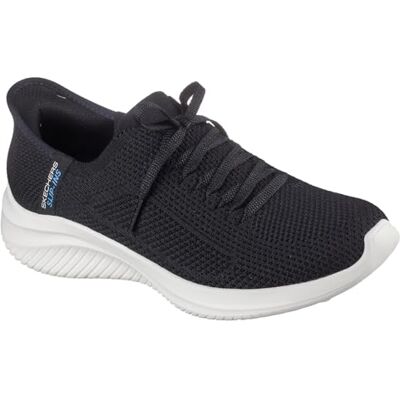 Skechers Mujer Ultra Flex 3.0 Elevated Motion Slip-In ENTRENADOR, Black Knit/White Trim, 42 EU Skechers Mujer Ultra Flex 3.0 Elevated Motion Slip-In ENTRENADOR, Black Knit/White Trim, 42 EU
