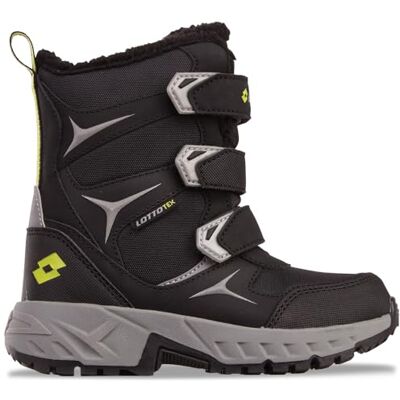 LOTTO Pinecreek Tex K Botas de media longitud para niños, negro/plateado, 30 EU LOTTO Pinecreek Tex K Botas de media longitud para niños, negro/plateado, 30 EU