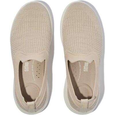 Fitflop Tenis de Punto Super-Q para Mujer, Piedra Beige Platino, 38 EU Fitflop Tenis de Punto Super-Q para Mujer, Piedra Beige Platino, 38 EU