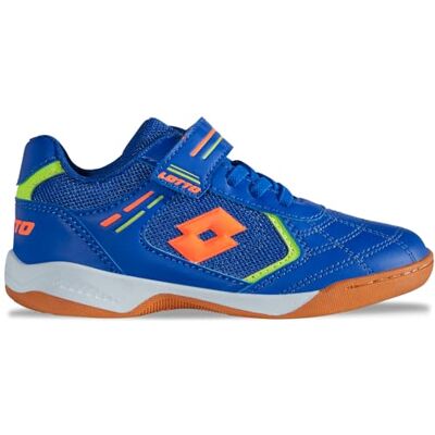 LOTTO Zapatillas Unisex para niños Soccera K Kids, Blue FR Orange, 30 EU LOTTO Zapatillas Unisex para niños Soccera K Kids, Blue FR Orange, 30 EU