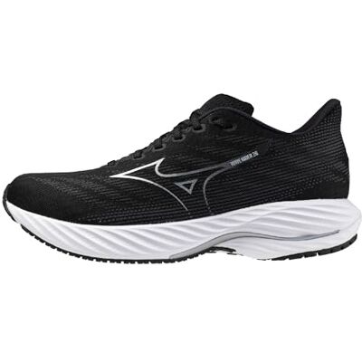 Mizuno Zapatillas de Running Wave Rider 28 para Hombre, Negro-Plata, 44.5 EU Mizuno Zapatillas de Running Wave Rider 28 para Hombre, Negro-Plata, 44.5 EU