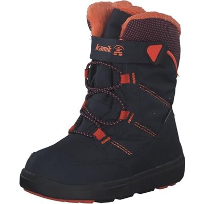 Kamik Southpole4 Stance Botas de nieve para niños, impermeables, forradas cálidas, perfectas para el pie de los niños, Navy Flame Nfl, 25 EU Kamik Southpole4 Stance Botas de nieve para niños, impermeables, forradas cálidas, perfectas para el pie de los niños, Navy Flame Nfl, 25 EU