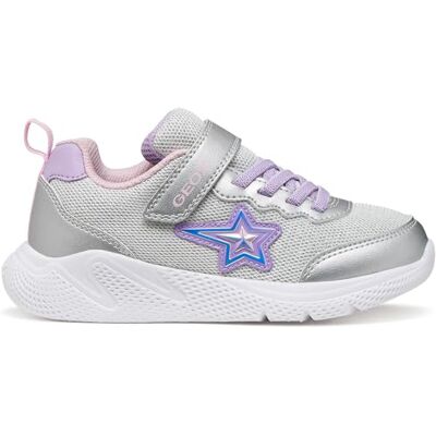 Geox J SPRINTYE Girl A Sneaker, Silver/Lila, 39 EU Geox J SPRINTYE Girl A Sneaker, Silver/Lila, 39 EU
