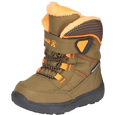 Kamik Southpole4 Stance Botas de nieve para niños, impermeables, forradas cálidas, perfectas para el pie de los niños, Olive Orange Olo, 24 EU Kamik Southpole4 Stance Botas de nieve para niños, impermeables, forradas cálidas, perfectas para el pie de los niños, Olive Orange Olo, 24 EU