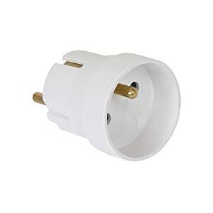 DEBFLEX Adaptador de enchufe 2P + T para Francia Alemania (10/16 A), color blanco DEBFLEX Adaptador de enchufe 2P + T para Francia Alemania (10/16 A), color blanco