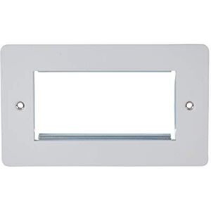 Schneider Electric Ultimate UFP Placa plana con sistema de rejilla, 2 bandas, pintada, color blanco Schneider Electric Ultimate UFP Placa plana con sistema de rejilla, 2 bandas, pintada, color blanco