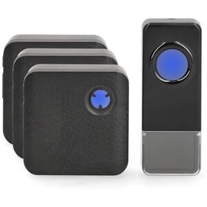 NEDIS Kit de Timbre inalámbrico Fuente de alimentación 100 240 V CA 50/60 Hz 1 x 23 A 12 V Volumen: 110 dB Alcance de señal: 150 m IP55 Volumen Ajustable 58 melodías 3 receptores NEDIS Kit de Timbre inalámbrico Fuente de alimentación 100 240 V CA 50/60 Hz 1 x 23 A 12 V Volumen: 110 dB Alcance de señal: 150 m IP55 Volumen Ajustable 58 melodías 3 receptores