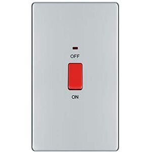 British General BG Electrical Interruptor de varilla con indicador doble (plano, sin tornillos, 45 A, 250 V, cromado pulido) British General BG Electrical Interruptor de varilla con indicador doble (plano, sin tornillos, 45 A, 250 V, cromado pulido)