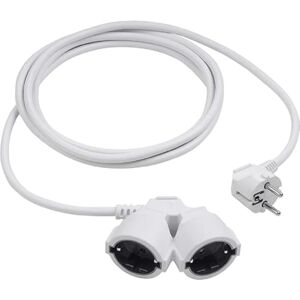 Meister Cable de extensión de plástico de Doble Acoplamiento de 3 m para Interior (IP20) Embrague Schuko Blanco Meister Cable de extensión de plástico de Doble Acoplamiento de 3 m para Interior (IP20) Embrague Schuko Blanco