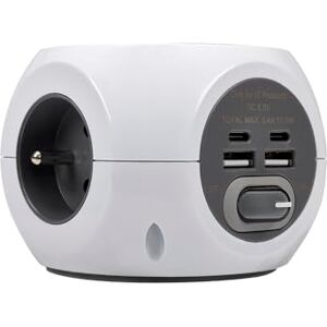 Simon COMBIBALL Base de Enchufe Múltiple con Toma Francesa, Regleta de Enchufes con USB, 8 Tomas de Carga, Ladrón de Enchufes con Interruptor, Carga Inalámbrica Smartphones, Color Blanco Simon COMBIBALL Base de Enchufe Múltiple con Toma Francesa, Regleta de Enchufes con USB, 8 Tomas de Carga, Ladrón de Enchufes con Interruptor, Carga Inalámbrica Smartphones, Color Blanco