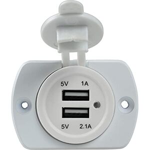 as - Schwabe as Schwabe Enchufe empotrado de 2 tomas para Caravana, enchufe empotrado, incl. cable de tierra de 0,6 m tensión de entrada 12V DC puertos USB 1 A y 1x 5 V / 2,1 A uso interior blanco as - Schwabe as Schwabe Enchufe empotrado de 2 tomas para Caravana, enchufe empotrado, incl. cable de tierra de 0,6 m tensión de entrada 12V DC puertos USB 1 A y 1x 5 V / 2,1 A uso interior blanco