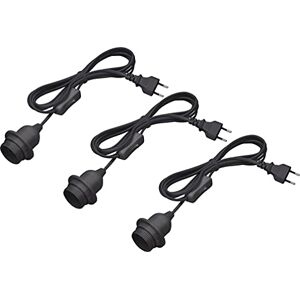 Meister Portalámparas E27 – 3,5 metros – negro – 3 unidades – con interruptor de encendido/apagado – ideal para proyectos de bricolaje – adecuado para lámparas de pie y colgantes/cable para lámpara Meister Portalámparas E27 – 3,5 metros – negro – 3 unidades – con interruptor de encendido/apagado – ideal para proyectos de bricolaje – adecuado para lámparas de pie y colgantes/cable para lámpara