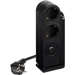 Simon Enchufe Múltiple, Regleta de Enchufe Plano, Ladrón de Enchufes con Interruptor, 2 Tomas Schuko 16A 250V + 2 Enchufes USB A, con Clip de Fijación y Cable 2 Metros, Color Negro Simon Enchufe Múltiple, Regleta de Enchufe Plano, Ladrón de Enchufes con Interruptor, 2 Tomas Schuko 16A 250V + 2 Enchufes USB A, con Clip de Fijación y Cable 2 Metros, Color Negro