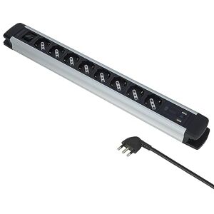 Electraline P40 Regleta - Aluminio, 8 tomas, 2 USB-A, USB-C 20W Electraline P40 Regleta - Aluminio, 8 tomas, 2 USB-A, USB-C 20W