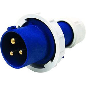 Electraline Enchufe eléctrico industrial, IEC, 16A, 2P + T, 220V, IP67, Azul Electraline Enchufe eléctrico industrial, IEC, 16A, 2P + T, 220V, IP67, Azul