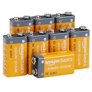 Amazon Basics Paquete de 8 Pilas alcalinas de 9 V, 9 V/6LR61, Vida útil de 5 años, para Detector de Humo/monóxido de Carbono, electrónica y Audio Amazon Basics Paquete de 8 Pilas alcalinas de 9 V, 9 V/6LR61, Vida útil de 5 años, para Detector de Humo/monóxido de Carbono, electrónica y Audio