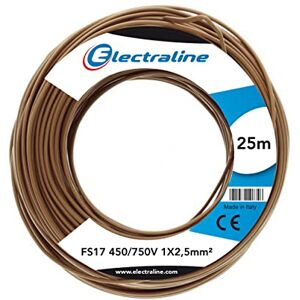 Electraline Cable unipolar FS17, sección 1 x 2.5 mm², Marrón, 25 m Electraline Cable unipolar FS17, sección 1 x 2.5 mm², Marrón, 25 m
