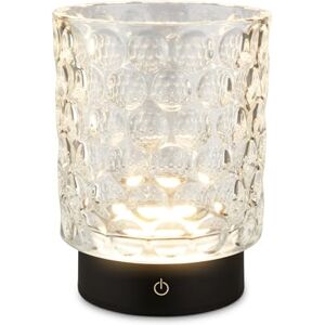 Briloner Lampara de mesa inalambrica con cuerpo de cristal, IP44, decorativa, regulación táctil por pasos, lamparas de mesita de noche, lampara led recargable, lamparas a pilas, 15x11cm,Transparente Briloner Lampara de mesa inalambrica con cuerpo de cristal, IP44, decorativa, regulación táctil por pasos, lamparas de mesita de noche, lampara led recargable, lamparas a pilas, 15x11cm,Transparente