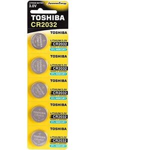 Toshiba CR2032 - Batería de botón de Litio (3 V, 5 Unidades)