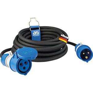 as - Schwabe as Schwabe Cable de extensión para exteriores 10 m con nuevo indicador de tensión, enchufe y toma de corriente CEE, 3 polos, 230 V /16 A, protección contra agua en exteriores IP44, negro as - Schwabe as Schwabe Cable de extensión para exteriores 10 m con nuevo indicador de tensión, enchufe y toma de corriente CEE, 3 polos, 230 V /16 A, protección contra agua en exteriores IP44, negro