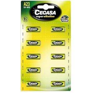 cegasa Pila Alcalina A23 12V Super Alkaline 8F05– Alta Duración para Mandos, Alarmas, Llaves de Coche y Dispositivos Electrónicos 10 Unidades cegasa Pila Alcalina A23 12V Super Alkaline 8F05– Alta Duración para Mandos, Alarmas, Llaves de Coche y Dispositivos Electrónicos 10 Unidades