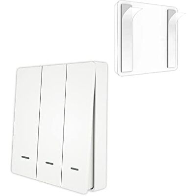 MOES Interruptor inalámbrico Tuya ZigBee, Interruptor Transmisor a Través de TUYA/Smart Life, Escenario de Automatización del hogar inteligente, 3 Gang MOES Interruptor inalámbrico Tuya ZigBee, Interruptor Transmisor a Través de TUYA/Smart Life, Escenario de Automatización del hogar inteligente, 3 Gang