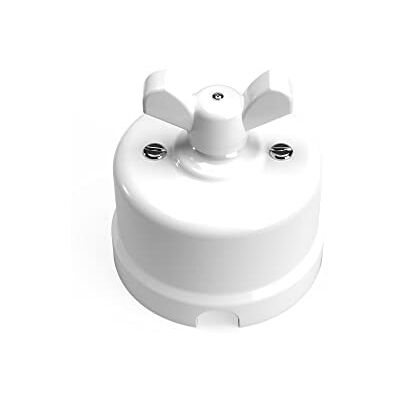 Creative Interruptor/desviador de porcelana blanca con tuerca mariposa Creative Interruptor/desviador de porcelana blanca con tuerca mariposa