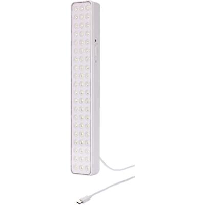 Electraline Lámpara de emergencia delgada, 300 lm de potencia luminosa, 4-8 h de autonomía, 60 LED SMD, 2000 mAh. Color blanco, IP20 Electraline Lámpara de emergencia delgada, 300 lm de potencia luminosa, 4-8 h de autonomía, 60 LED SMD, 2000 mAh. Color blanco, IP20