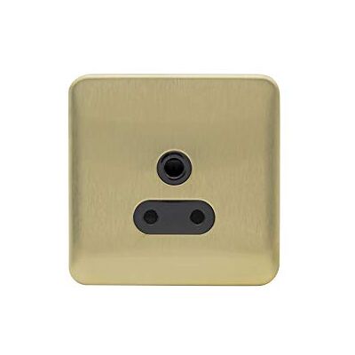 Schneider Electric Lisse Enchufe sin tornillos Deco sin interrupciones, pin redondo, 5A, , latón satinado con inserto negro Schneider Electric Lisse Enchufe sin tornillos Deco sin interrupciones, pin redondo, 5A, , latón satinado con inserto negro