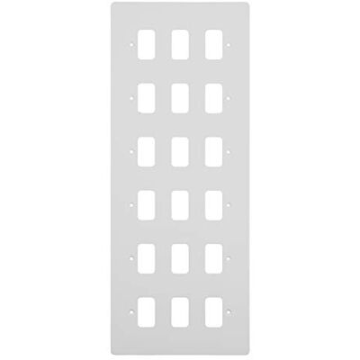 Schneider Electric Ultimate Grid System placa plana, 18 bandas, marco, metal blanco Schneider Electric Ultimate Grid System placa plana, 18 bandas, marco, metal blanco