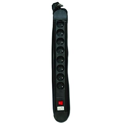 CHACON Regleta con Interruptor (8 x 16 A, 1,5 m), Color Negro CHACON Regleta con Interruptor (8 x 16 A, 1,5 m), Color Negro
